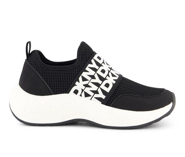 Girls' DKNY Little Kid & Big Kid Taylor Sporty Sneakers in Black Fabric color