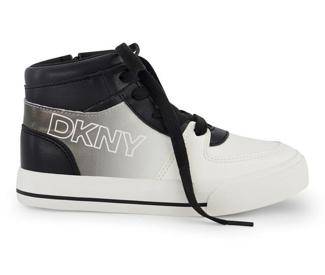 Girls' DKNY Little Kid & Big Kid Amelia Alice High-Top Sneakers in Black/White color