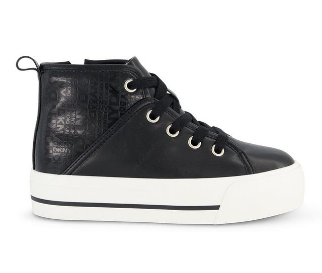 Girls' DKNY Little Kid & Big Kid Katie Linda High-Top Sneakers in Black color