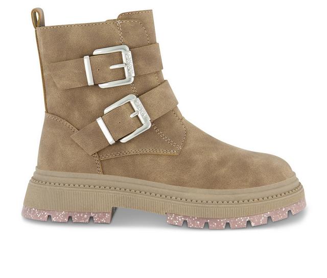 Girls' DKNY Little Kid & Big Kid Crissa Buckles Moto Boots in Brown color