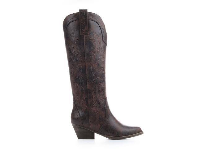 Women's Sugar Two-Step Knee-High Western Boots in Espresso Brown color