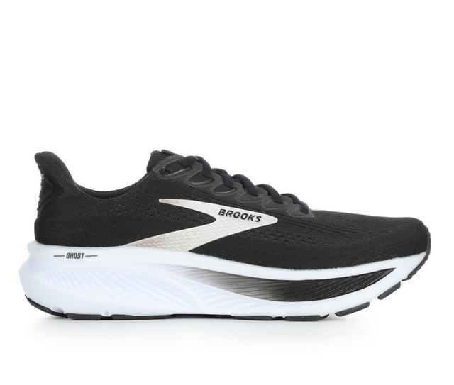Men's Brooks Ghost 17 Running Shoes in Black/White color