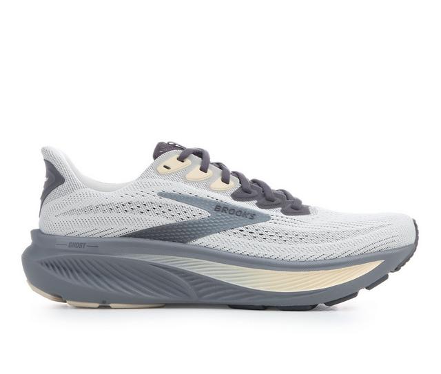 Men's Brooks Ghost 17 Running Shoes in Grey/Sand color
