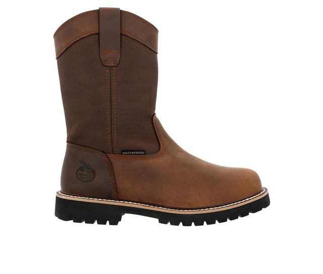 Men's Georgia Boot Core 37 Wellington Work Boots in Brown color