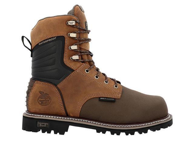 Men's Georgia Boot Brute 8" Internal Me Work Boots in Brown color