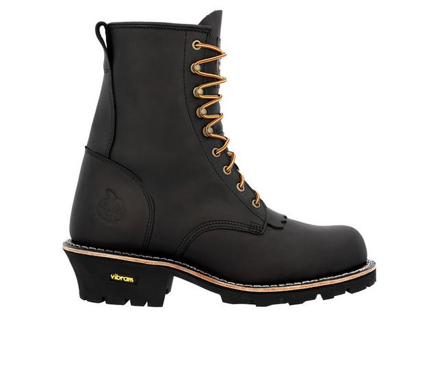 Men's Georgia Boot Forestry Logger Work Boots in Black color