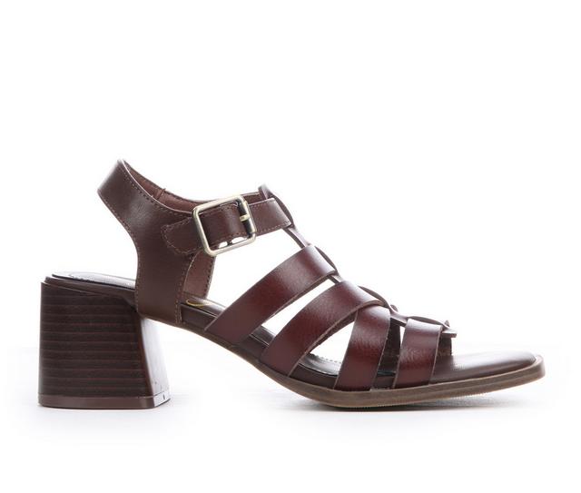 Women's Vintage 7 Eight Tremont Block Heel Sandals in Chocolate color