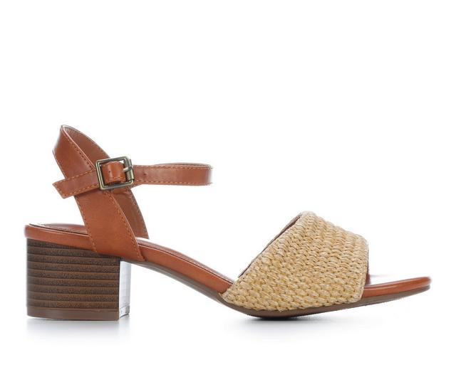 Women's Vintage 7 Eight Madsen Heeled Sandals in Cognac Raffia color