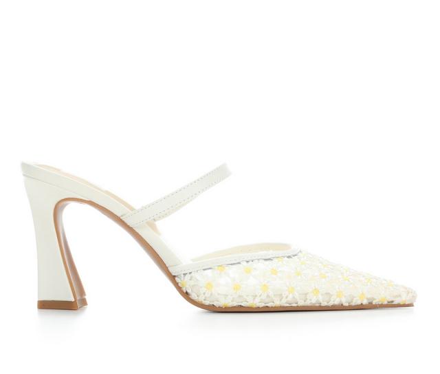 Women's Dolce Vita Nalini Floral Heeled Sandals in White/Yellow color