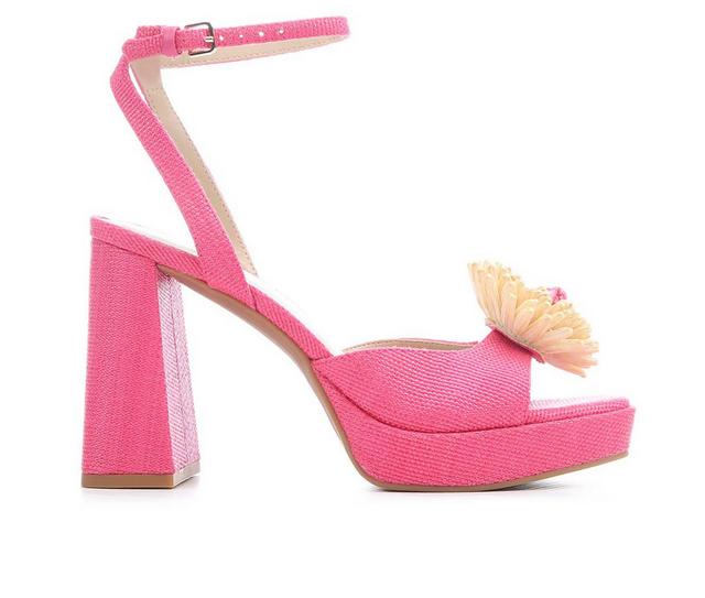Women's Dolce Vita Parlie Dress Sandals in Pink Raffia color