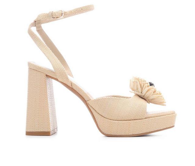 Women's Dolce Vita Parlie Dress Sandals in Natural Raffia color