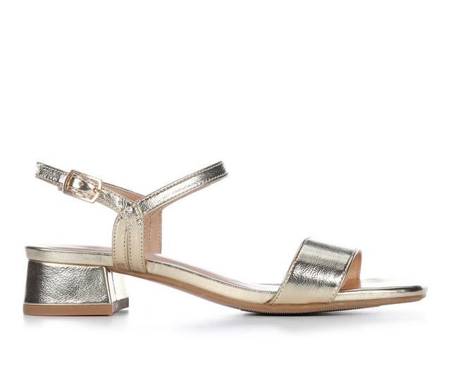 Women's Soda Episode-S Heeled Sandals in Gold color