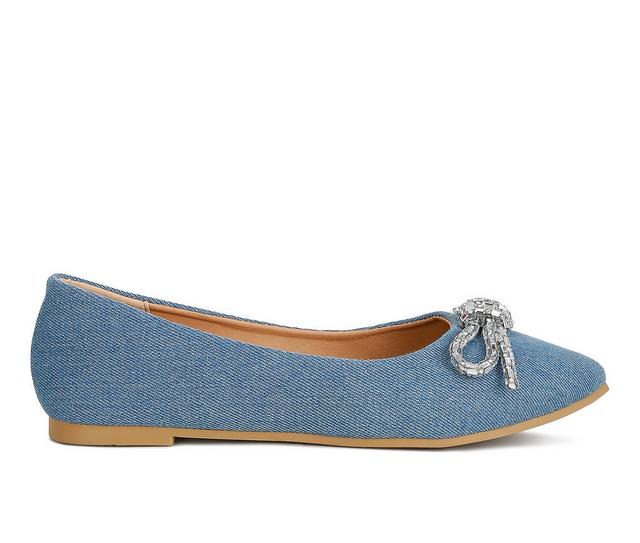 Women's London Rag Ellerby Flats in Light Blue color