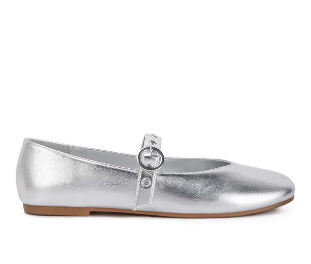 Women's London Rag Callum Flats in Silver color