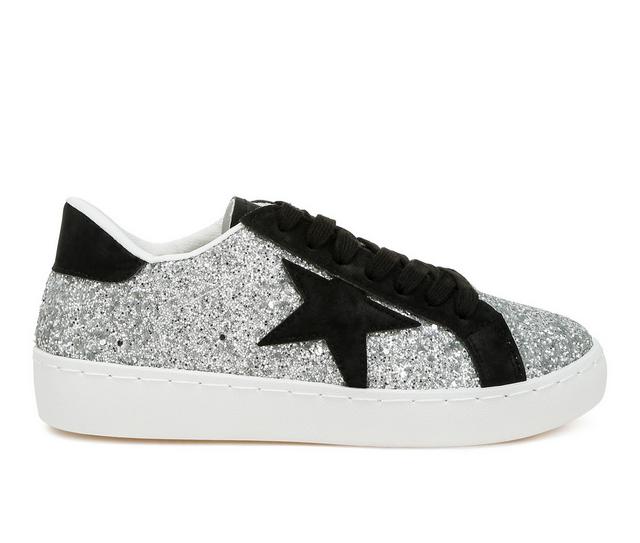 Women's London Rag Shinding Sneakers in Silver color