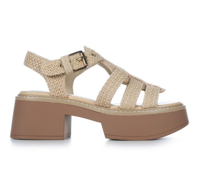 Women's Dolce Vita Lanie Block-Heeled Platform Sandals in Natural color
