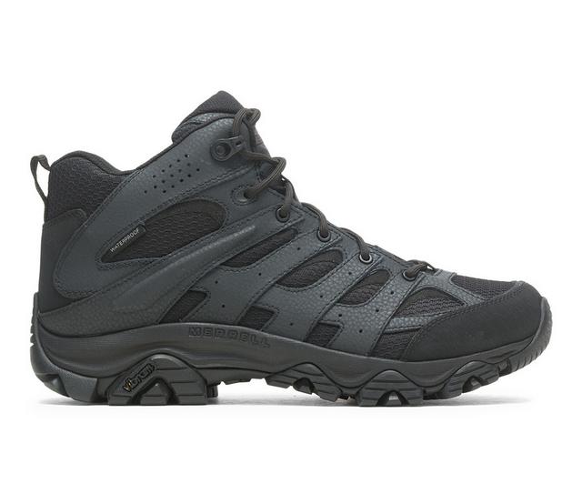 Men's Merrell Work Moab Mid Tactical WP Work Boots in Black W color