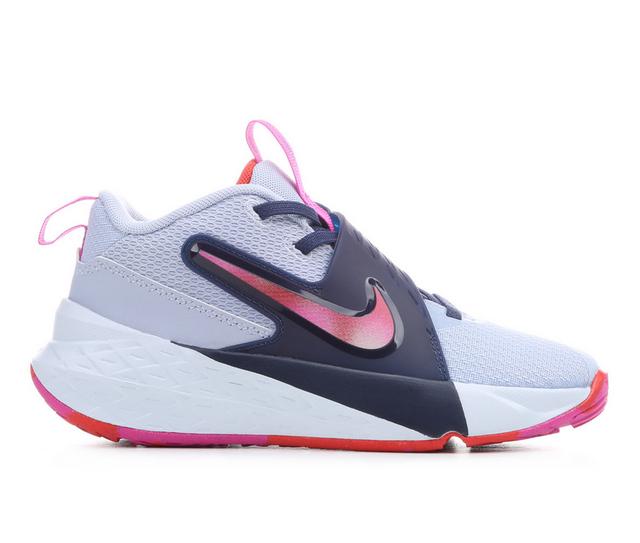 Kids' Nike Little Kid Team Hustle D12 Basketball Shoes in Ghost/Pink/Navy color