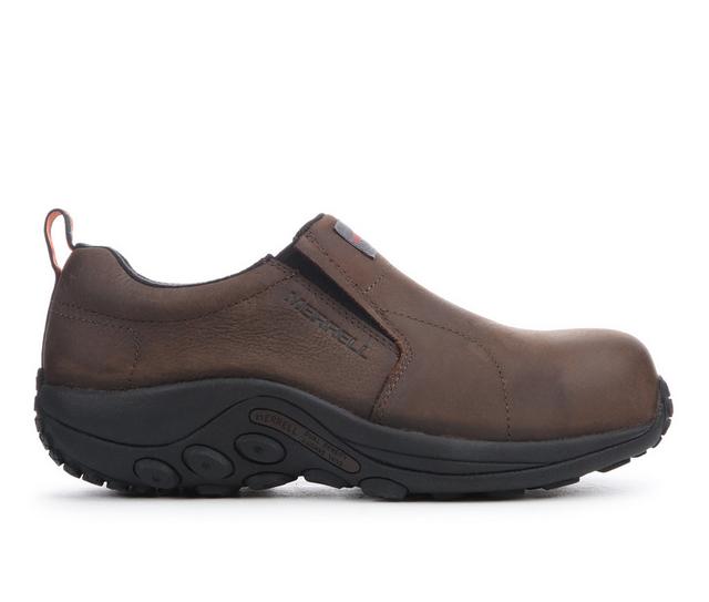 Men's Merrell Work Jungle Moc LTR CT Work Shoes in Espresso color