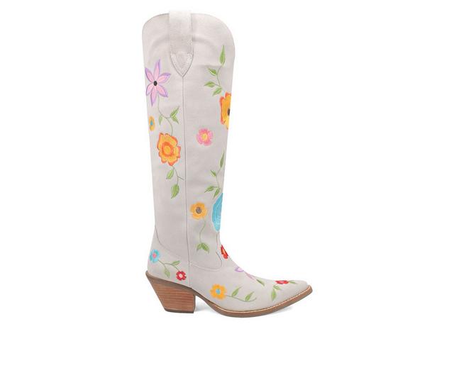 Women's Dingo Boot Flower Power Cowboy Boots in White color