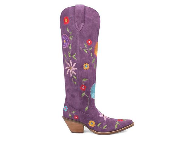 Women's Dingo Boot Flower Power Cowboy Boots in Purple color