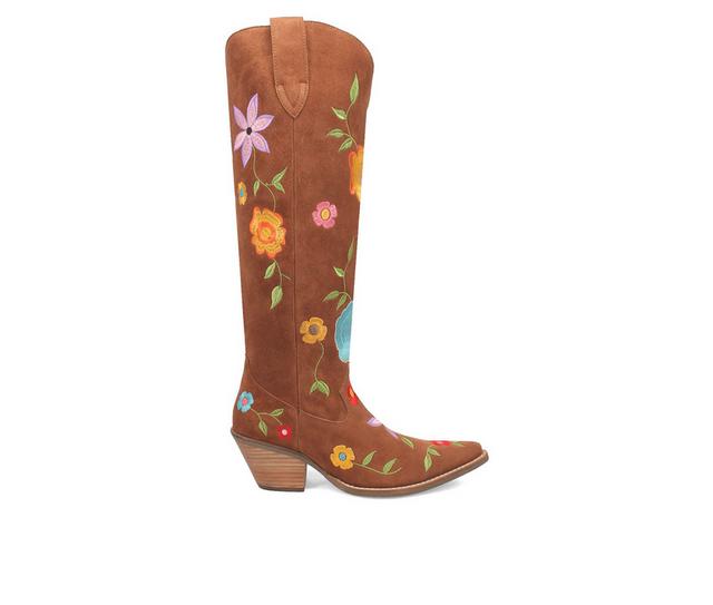 Women's Dingo Boot Flower Power Cowboy Boots in Brown color