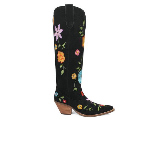 Women's Dingo Boot Flower Power Cowboy Boots in Black color