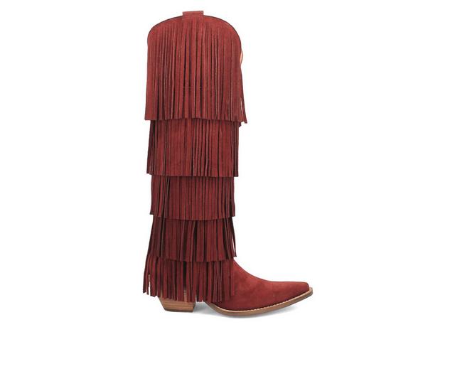 Women's Dingo Boot Wild Child Cowboy Boots in Burgundy color