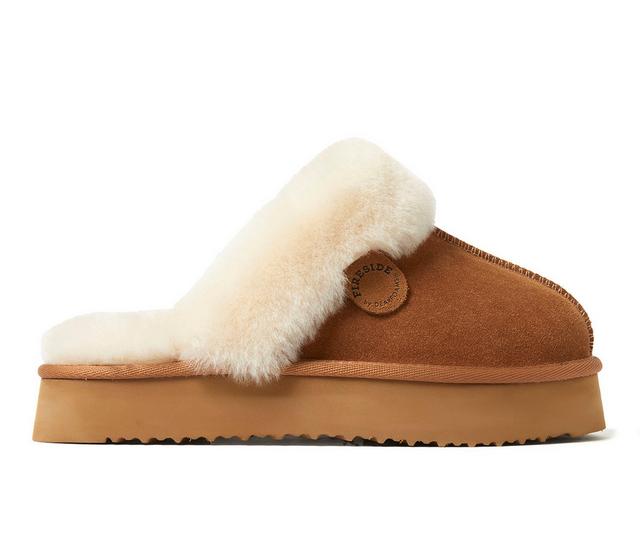 Fireside by Dearfoams Melton Scuff Slippers in Chestnut color