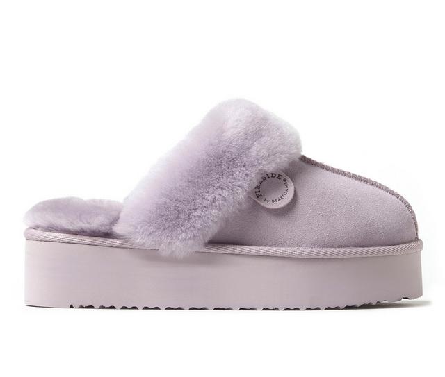 Fireside by Dearfoams Melton Scuff Slippers in Lilac color