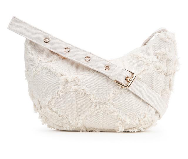 Olivia Miller Denim Crescent Handbag in White Denim color