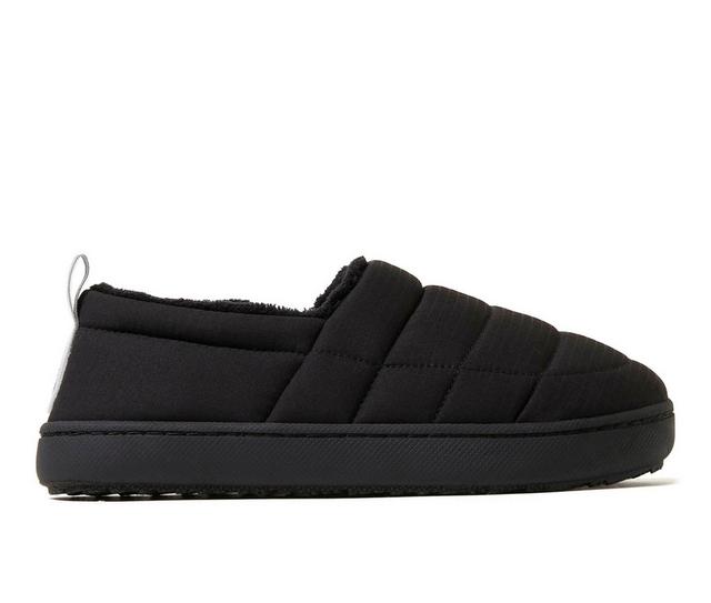 Dearfoams Fern Ripstop Closed Back Slippers in Black color