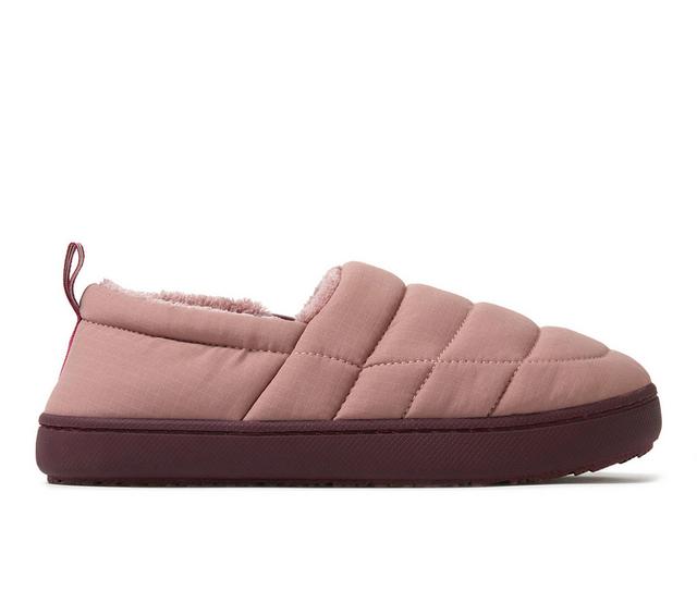 Dearfoams Fern Ripstop Closed Back Slippers in Mauve color