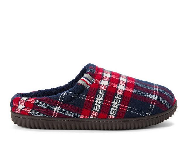 Dearfoams Case Casual Clog Slippers in Navy Plaid color
