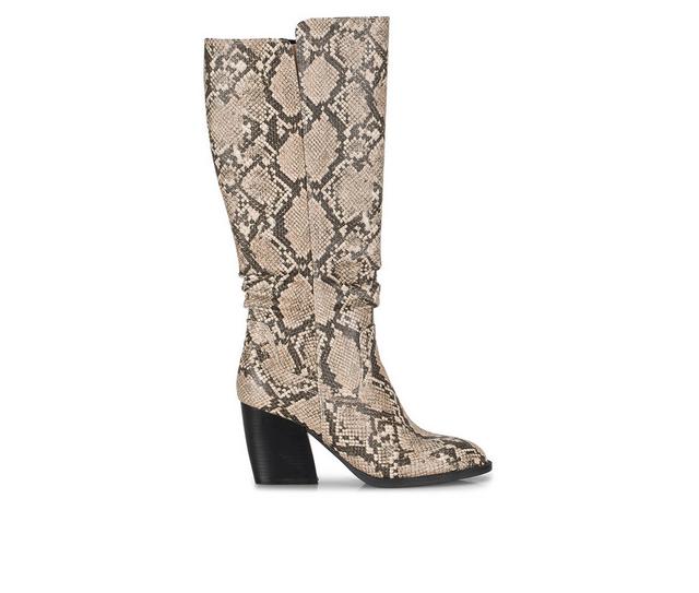Women's Baretraps Lilly Knee High Boots in Natural snake color