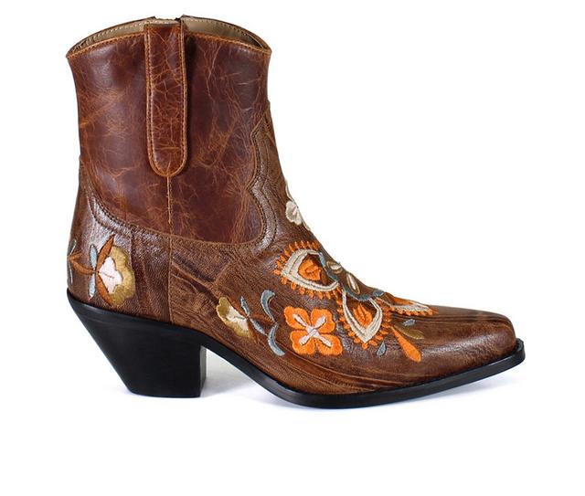 Women's DIBA TRUE Cains Ville Western Boots in Brown/Orange color