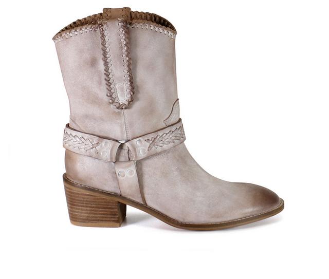 Women's DIBA TRUE Glass heart Western Boots in Distress Off Wh color