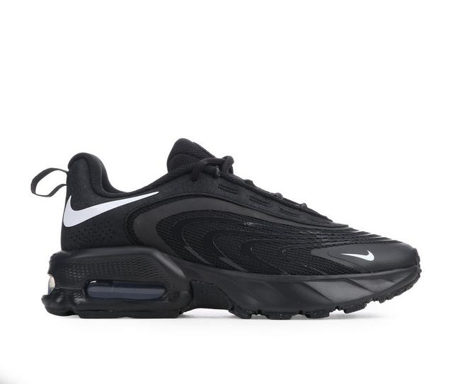 Boys' Nike Air Max Fire Grade School Running Shoes in Black/White color