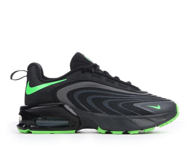 Boys' Nike Air Max Fire Grade School Running Shoes in Anth/Green/Blk color