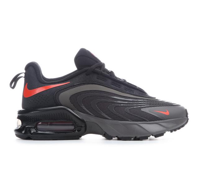 Boys' Nike Air Max Fire Grade School Running Shoes in Ash/TeamOrng/Bk color