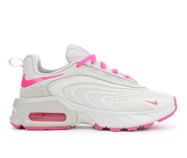 Girls' Nike Big Kid Air Max Fire Running Shoes in Gray/Pink/Bone color