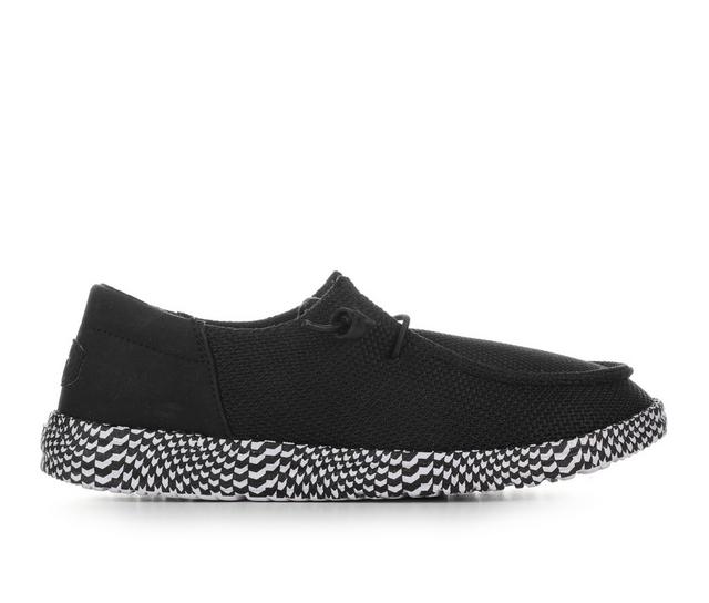 Women's HEYDUDE Wendy Funk Warped Geo Casual Shoes in Black/Lilac color