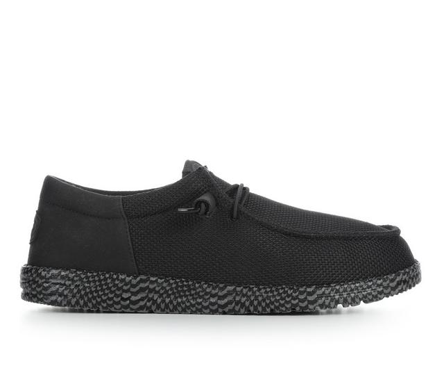 Men's HEYDUDE Wally Funk Warped GEO Casual Shoes in Black/Smoke Gry color