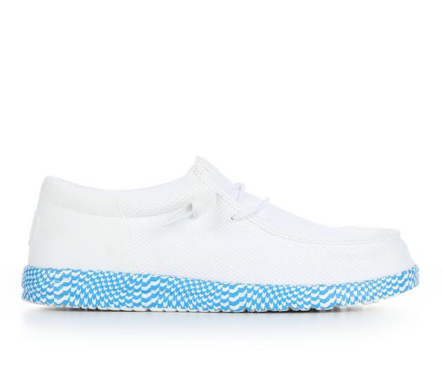 Men's HEYDUDE Wally Funk Warped GEO Casual Shoes in White/Bril Blue color