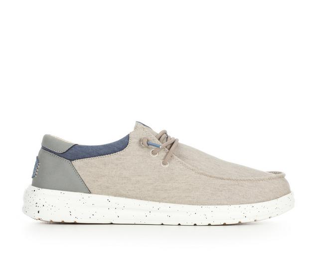 Men's HEYDUDE Paul Washed Nylon Casual Shoes in Tan/Multi color