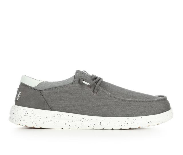 Men's HEYDUDE Paul Washed Nylon Casual Shoes in Grey/Multi color