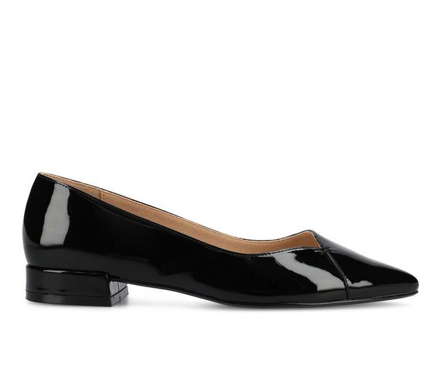 Women's Journee Collection Carmin Flats in Black patent color