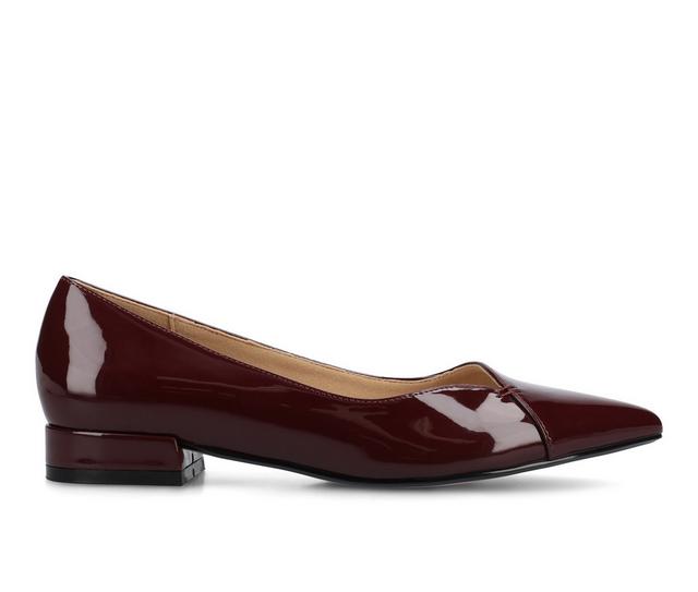 Women's Journee Collection Carmin Flats in Patent/Oxblood color