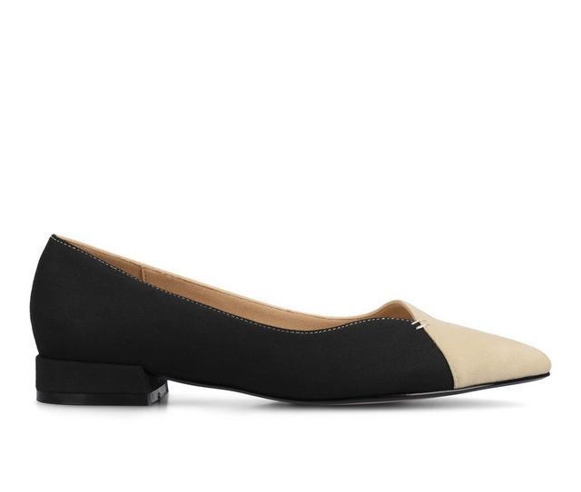 Women's Journee Collection Carmin Flats in Black/Sand color