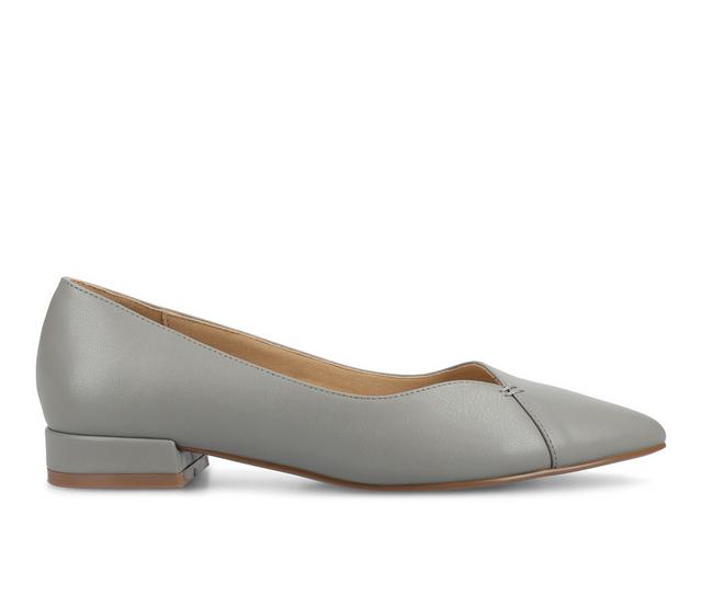 Women's Journee Collection Carmin Flats in Light Grey color